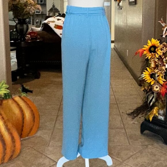 Wide Leg Pants with Pocket and Partial Elastic Waist - Picture 3 of 5